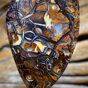 33.1cts - Great Tribal Solid Queensland Boulder Opal Pendant