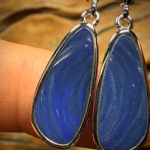 Sterling Silver - Australian Boulder Opal Doublet Drop Stud Earrings