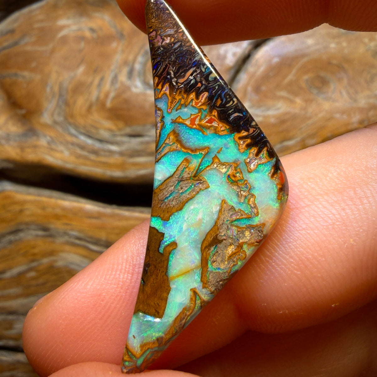 19.8cts - Top Tribal Queensland Boulder Opal from Yowah. Double Sided