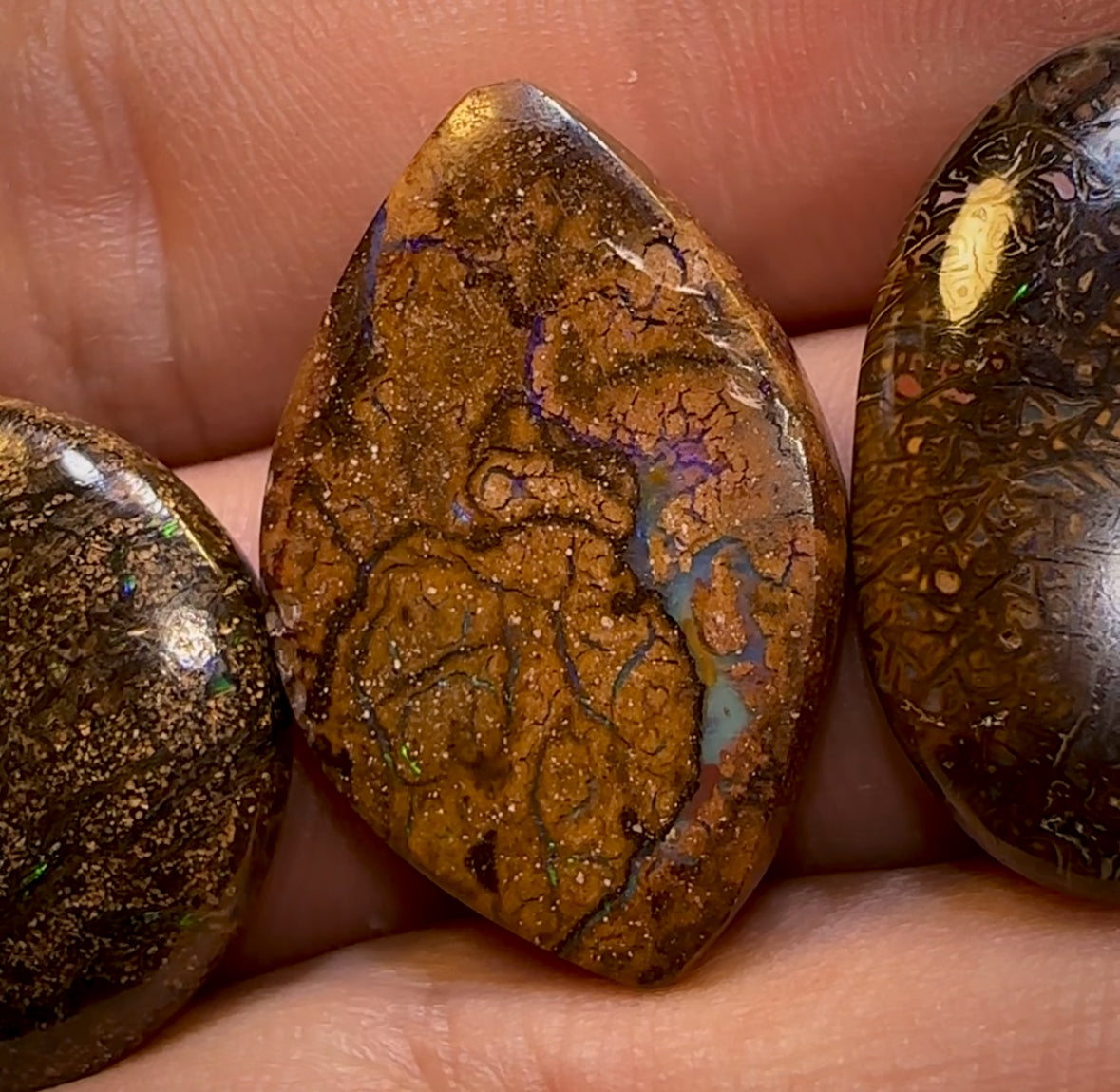 🔨 AUCTION 🔨 No Reserve 59.3cts - 3x Loose Queensland Boulder Opals. Parcel