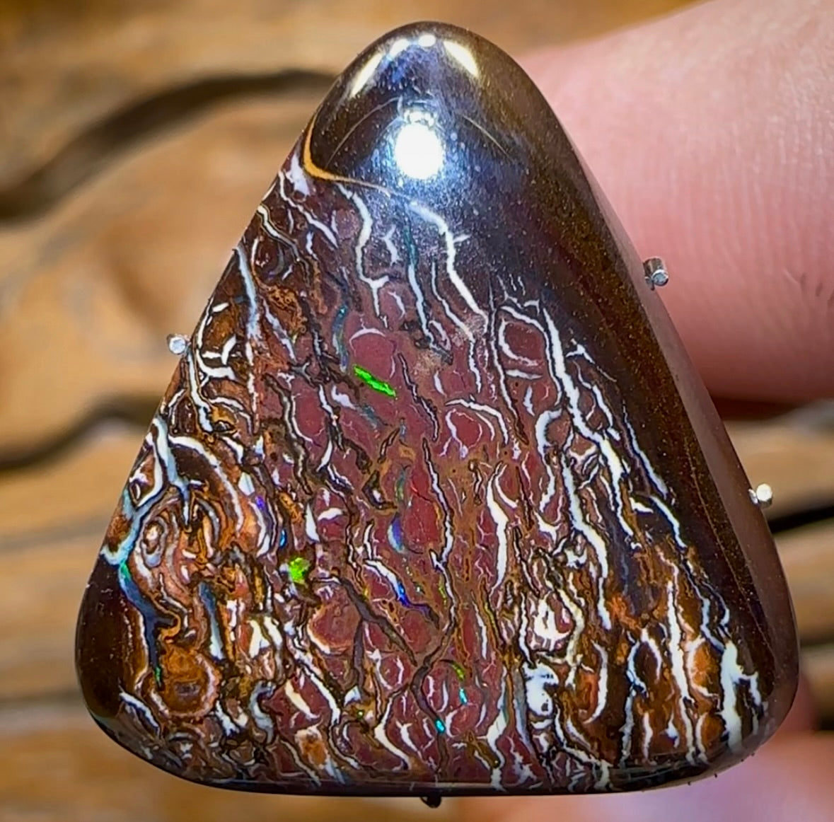 16.4cts - Great Tribal Pattern Queensland Boulder Opal - Opal Whisperers