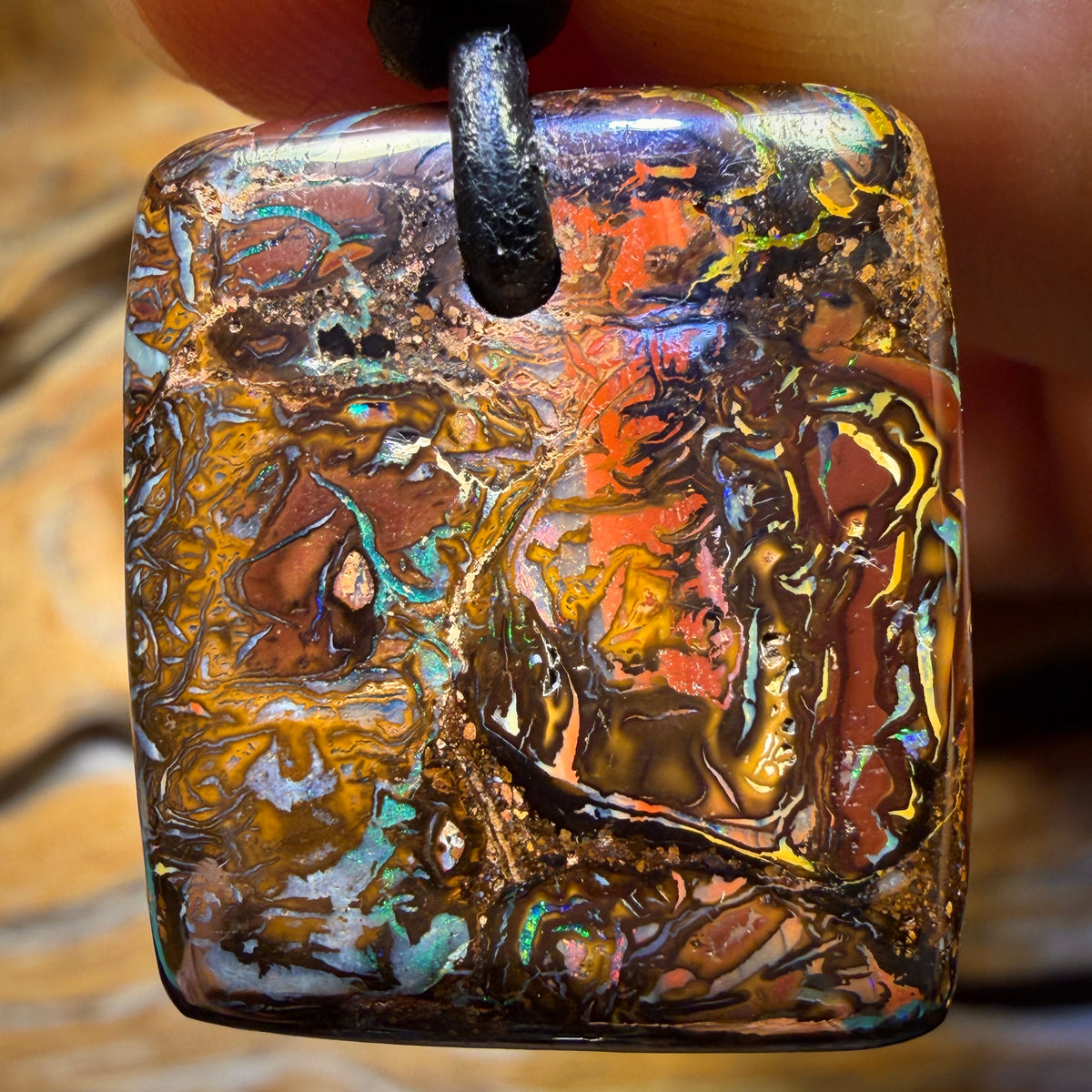 24 x 21mm - Drilled Tribal Queensland Boulder Opal Necklace