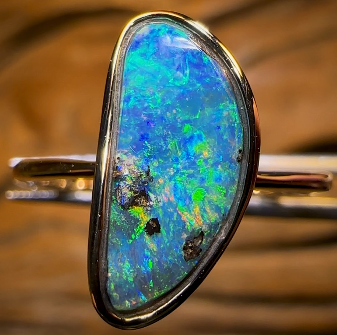 14k Gold - Solid Queensland Boulder Opal Ring