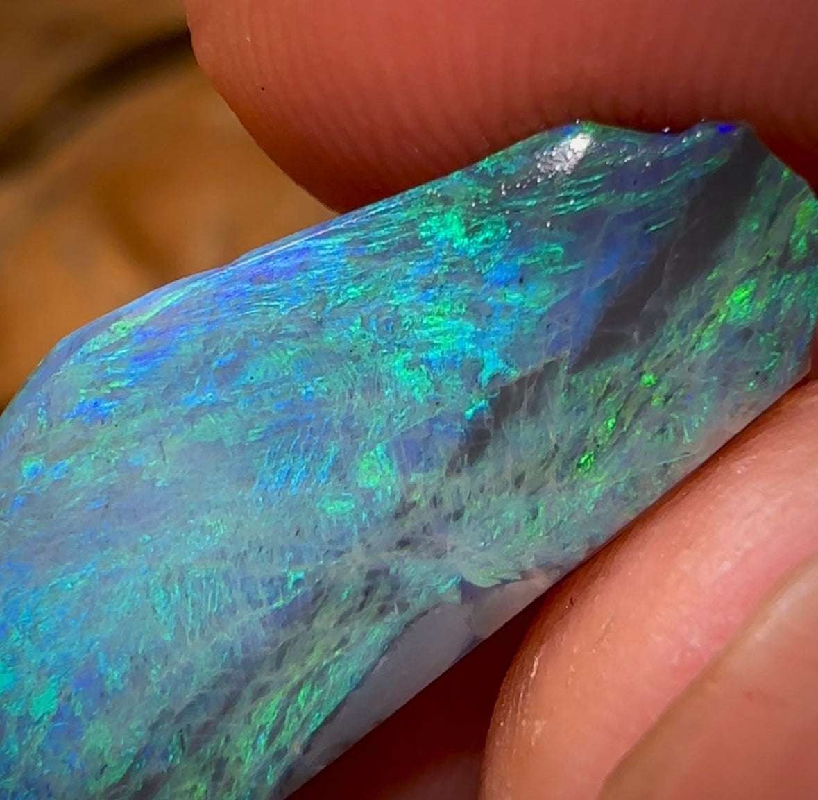 12.5cts - Lightning Ridge Black Opal Rub - Opal Whisperers