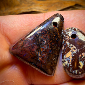 78.2cts - 3x Drilled Queensland Boulder Opals. BARGAIN Wholesale Parcel