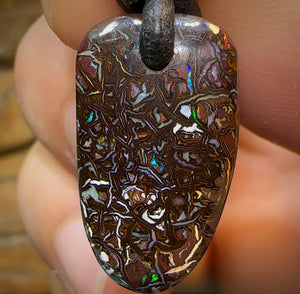 23 x 12mm - Drilled Australian Boulder Opal Necklace. Tribal