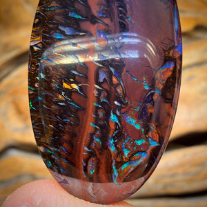 Aren’t You Glad you stayed until the end Card! 45.4cts - Tribal Koroit Nut Opal. Double Sided