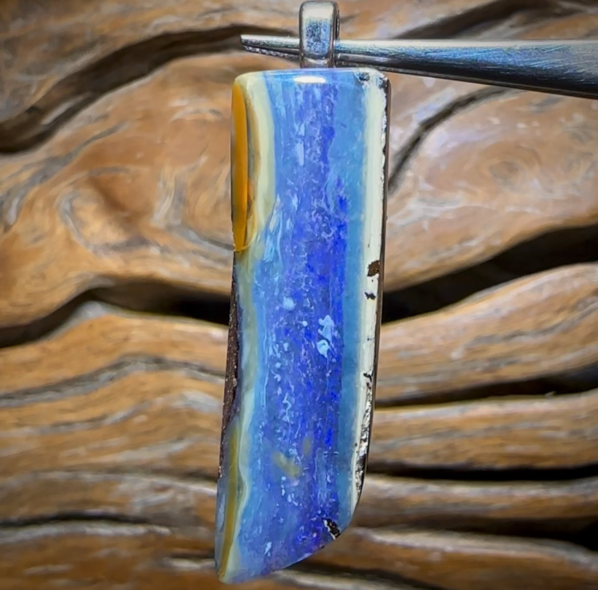 Solid “River Run” Queensland Boulder Unisex Opal Pendant