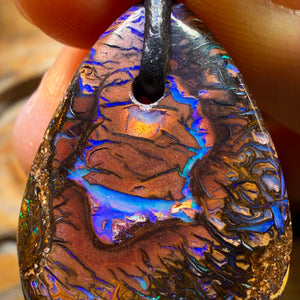 31 x 22mm - Drilled Tribal Queensland Boulder Opal Necklace