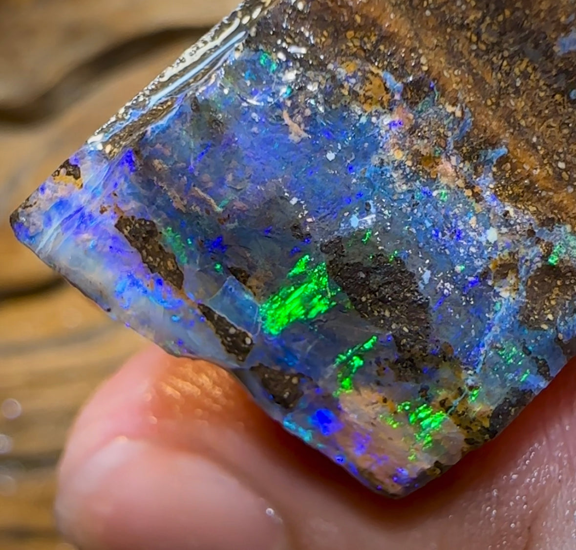 58cts - Australian Boulder Opal Rough Preform. Natural Split - Opal Whisperers