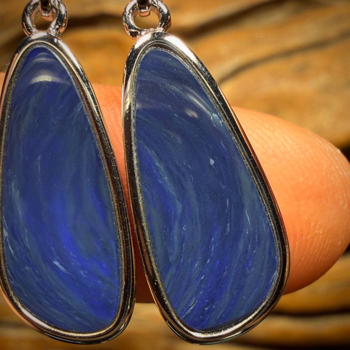 Sterling Silver - Australian Boulder Opal Doublet Drop Stud Earrings