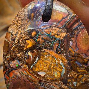 WildCard! 38 x 26mm - Drilled Tribal Queensland Boulder Opal Necklace