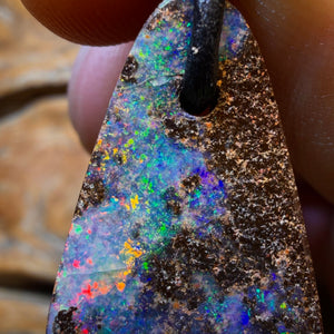 28 x 17mm - Drilled Queensland Boulder Seam Opal Necklace