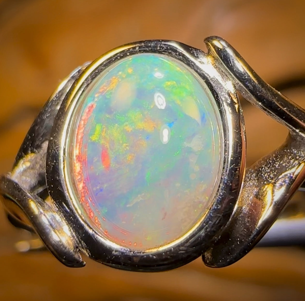 Top Quality Sterling Silver - South Australian Crystal Opal Ring