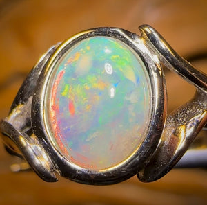 Top Quality Sterling Silver - South Australian Crystal Opal Ring