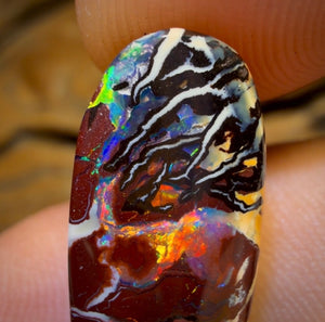 17.2cts - ‘Rainbow Six’ Top Tribal Boulder Opal from Koroit. Red Multicolours!