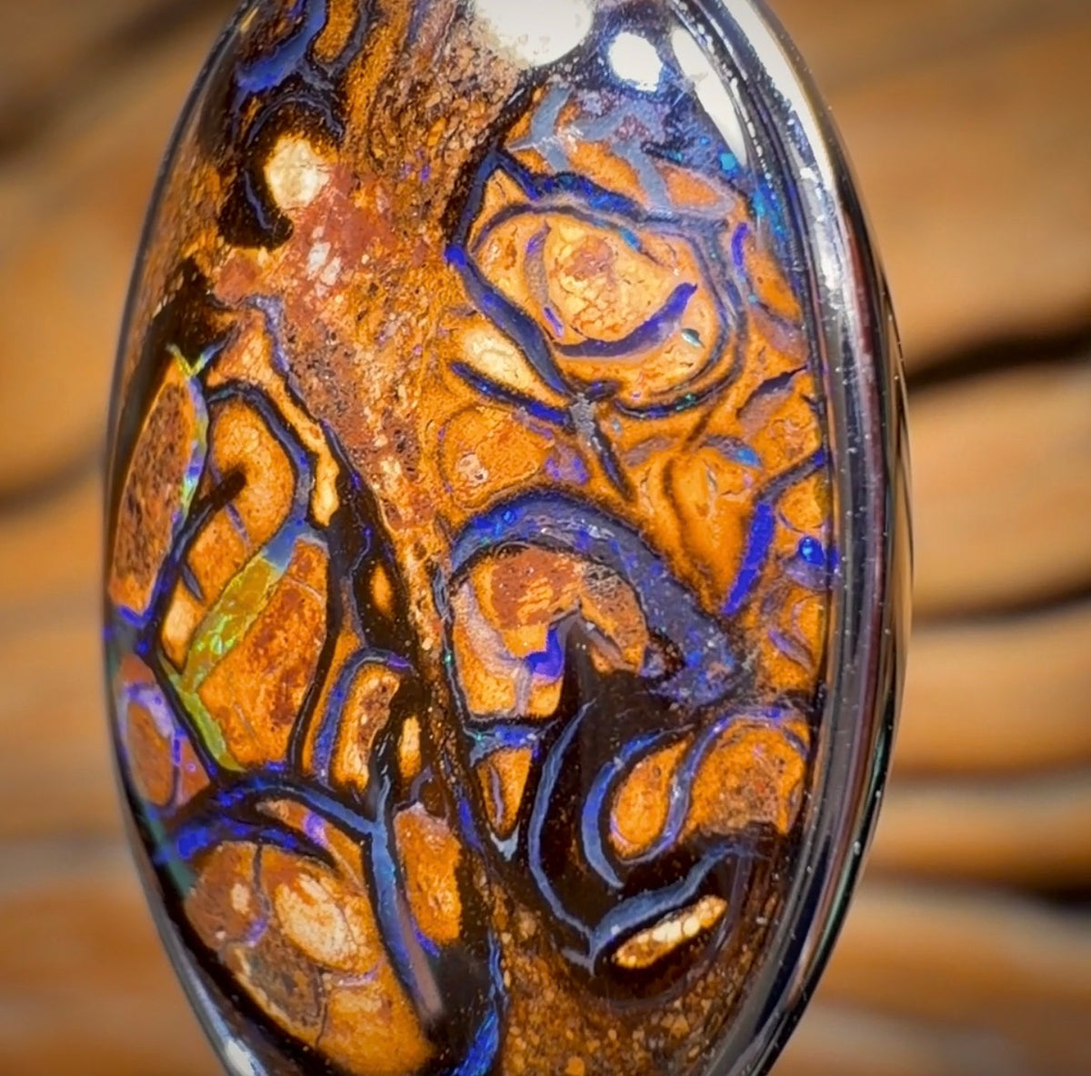 Sterling Silver - Solid Yowah Nut Opal Pendant UNISEX