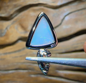 Sterling Silver - Solid South Australian Crystal Opal Pendant - Opal Whisperers