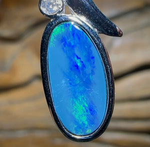 Sterling Silver - Queensland Boulder Opal Doublet Pendant. Bargain Line