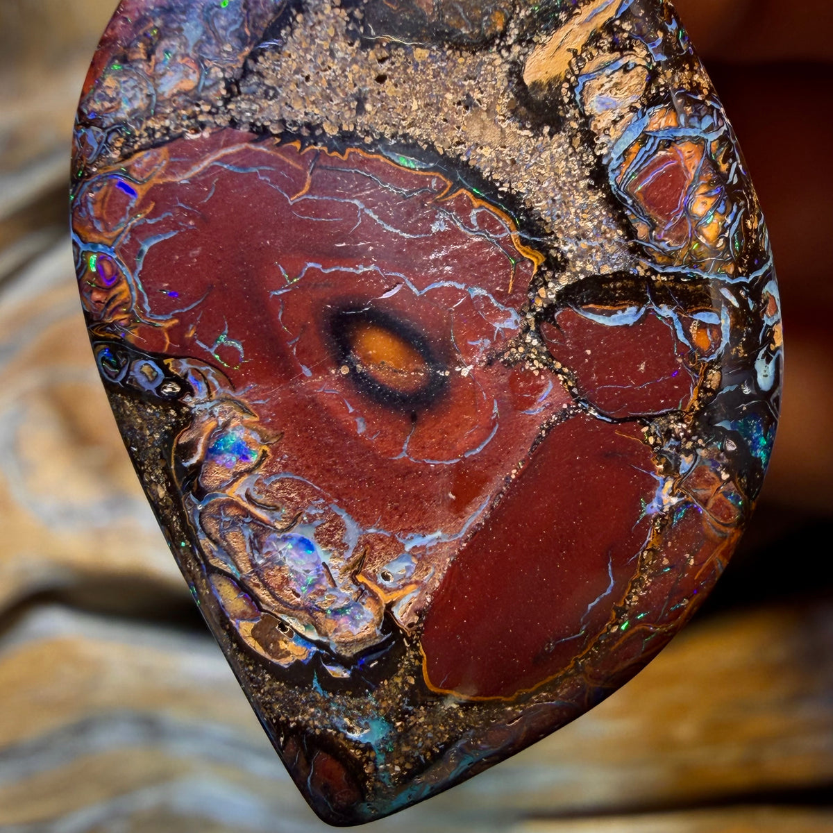 WildCard! 37 x 23mm - Drilled Tribal Queensland Boulder Opal Necklace