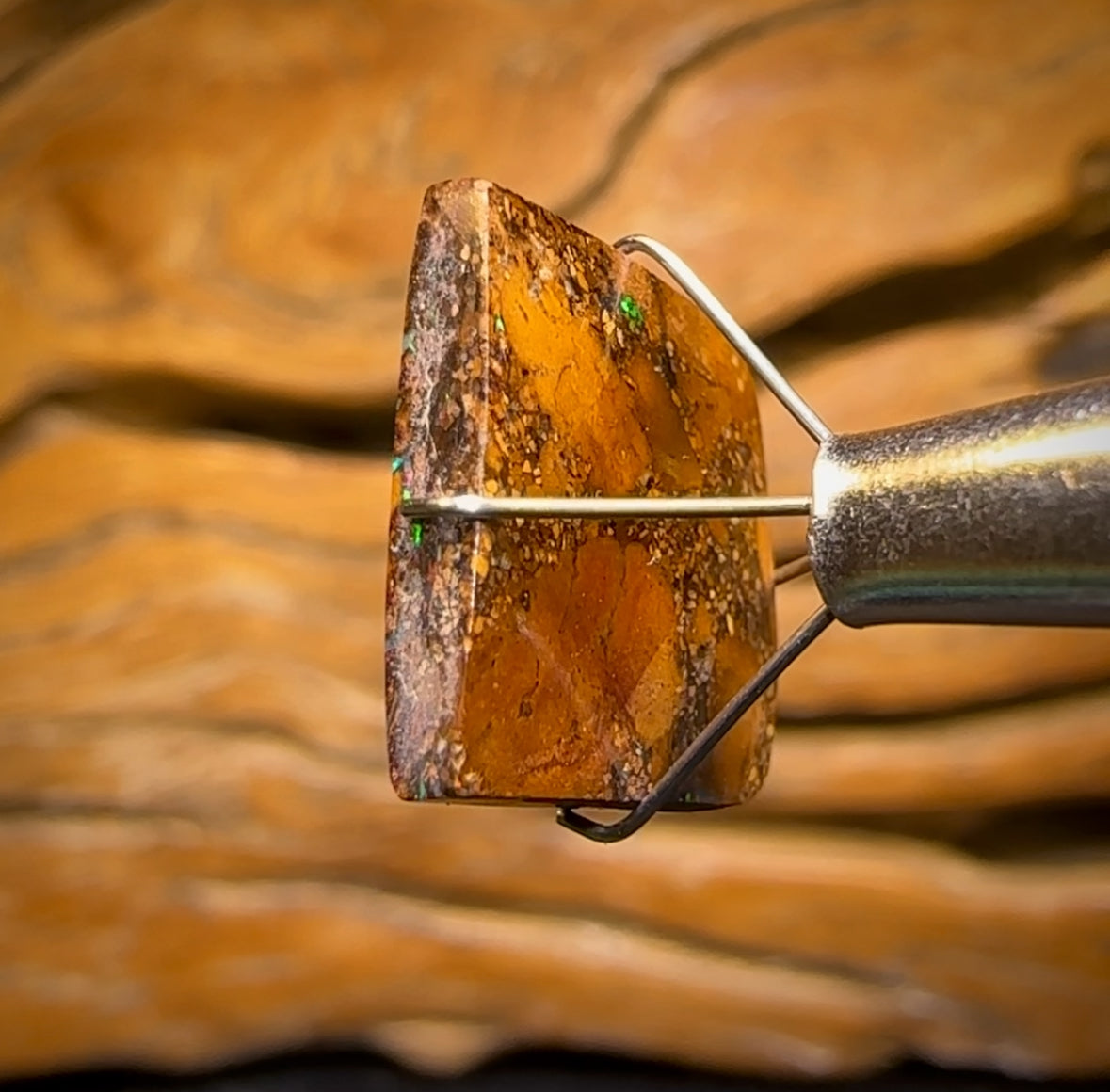 8.3cts - Tribal Australian Boulder Opal from Koroit With Red Fire