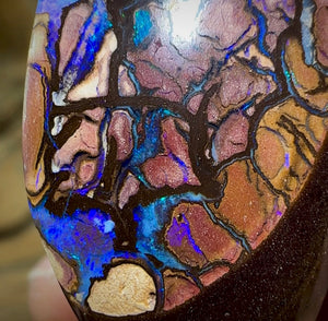 27.6cts - “Rivers” Australian Boulder Opal. Blue Tribal  Pattern