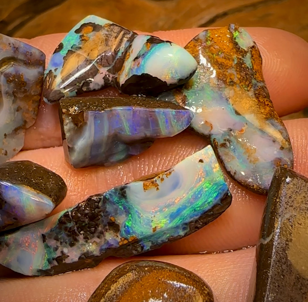 281.5cts - 10x Quality Australian Boulder Seam Opal Rubs Amazing Picture Stone Parcel