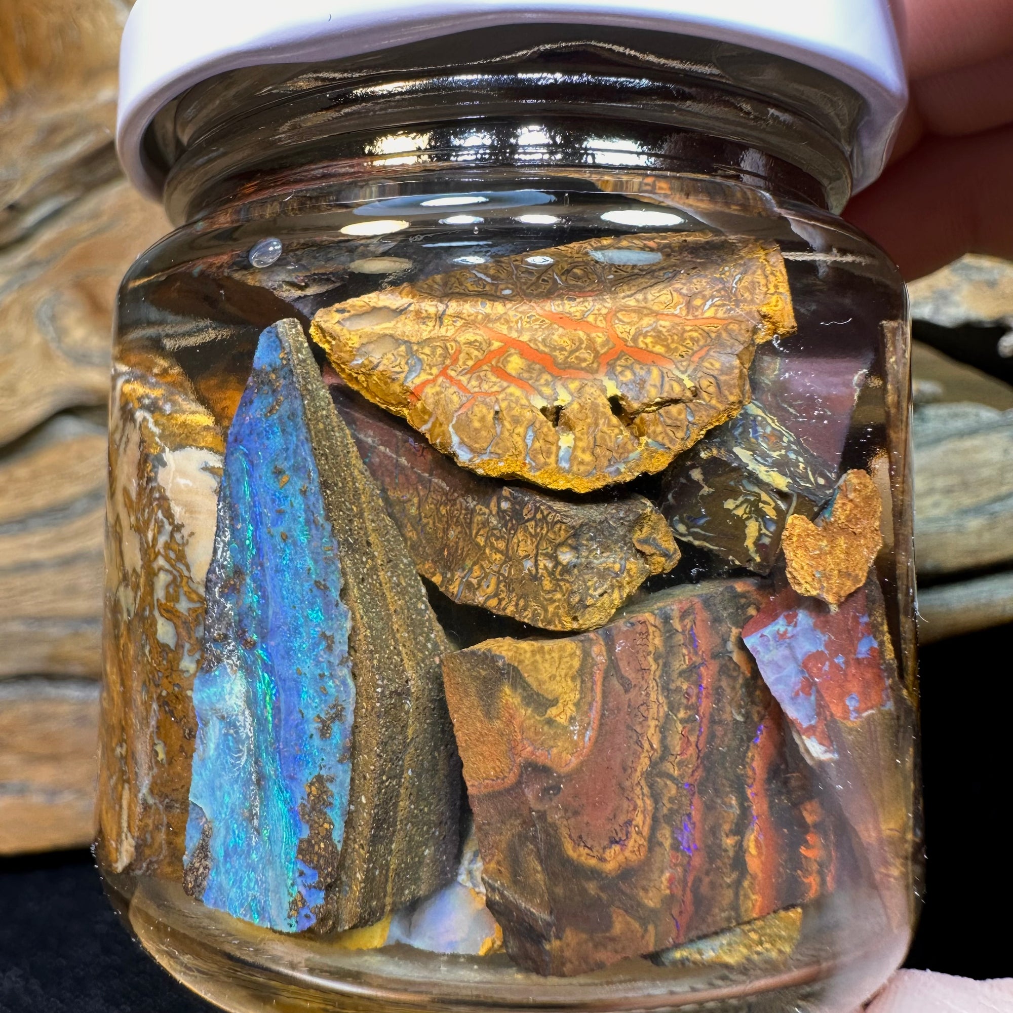 125.5g - Rough Queensland Boulder Opal Jar - Opal Whisperers