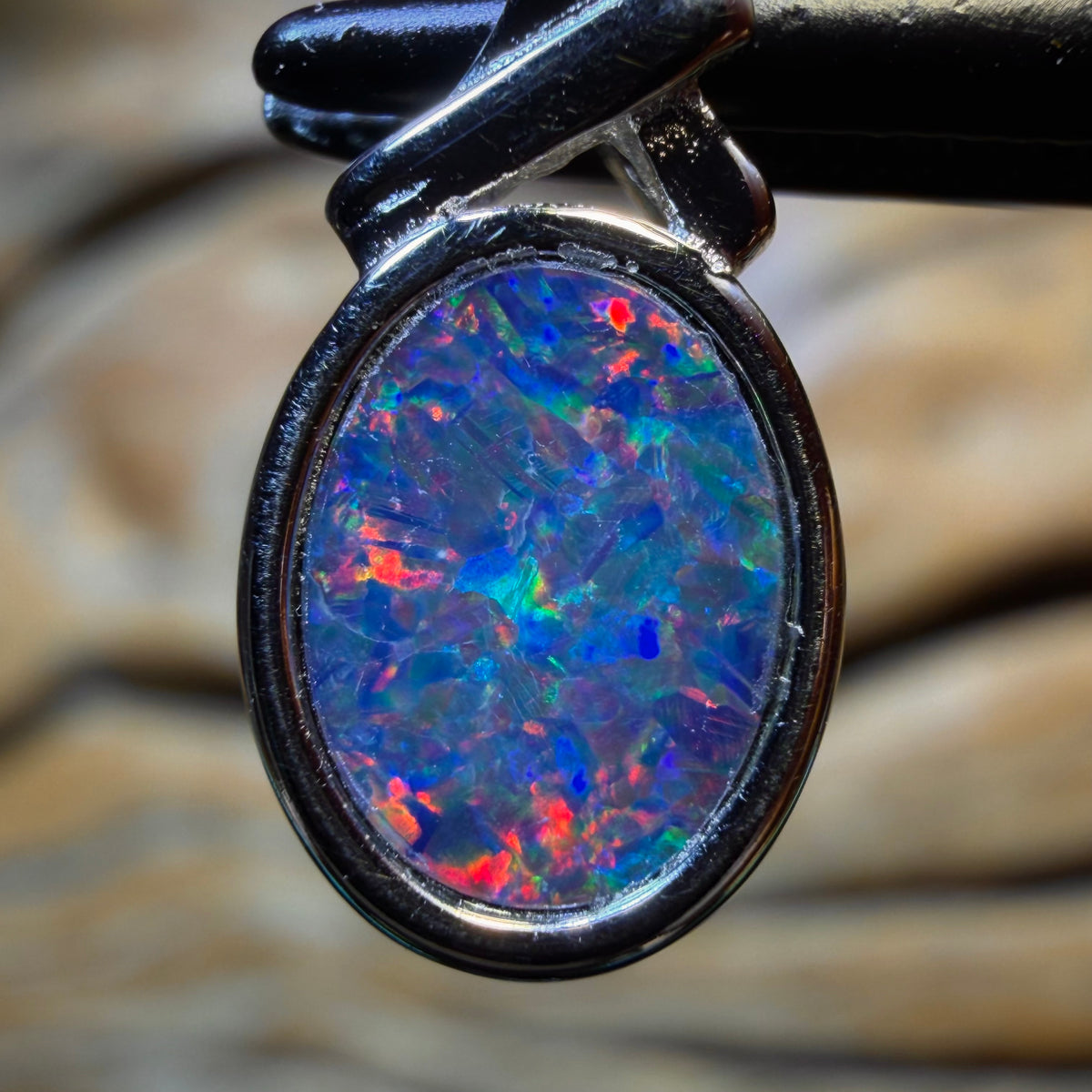WildCard! Sterling Silver - Queensland Boulder Opal Doublet Pendant