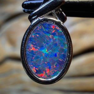 WildCard! Sterling Silver - Queensland Boulder Opal Doublet Pendant