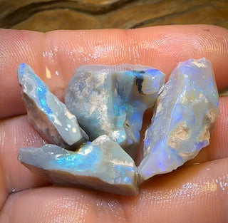 🔒 65,4 cts - 4x Opale brute de Lightning Ridge