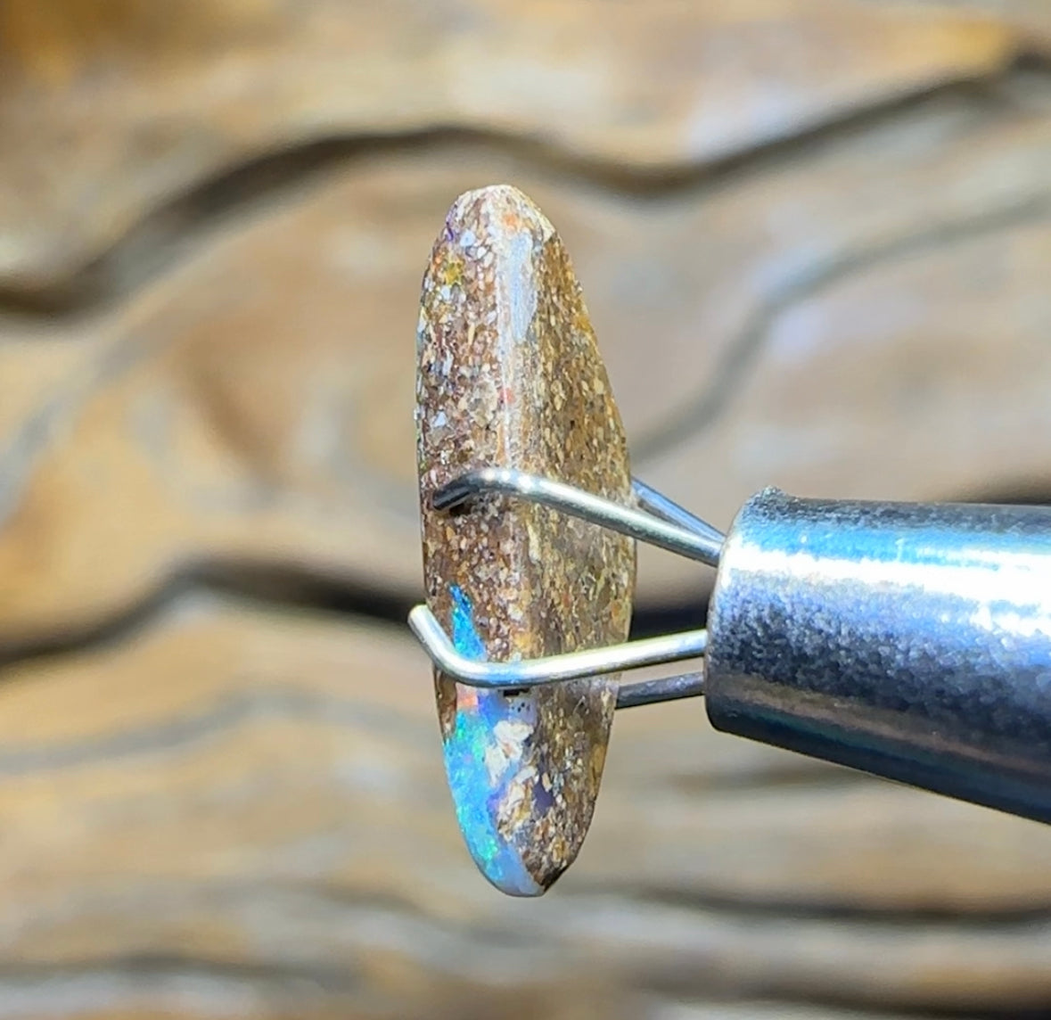 1.2cts - “Aquatic Dreams” Solid Australian Boulder Pipe Opal - Opal Whisperers