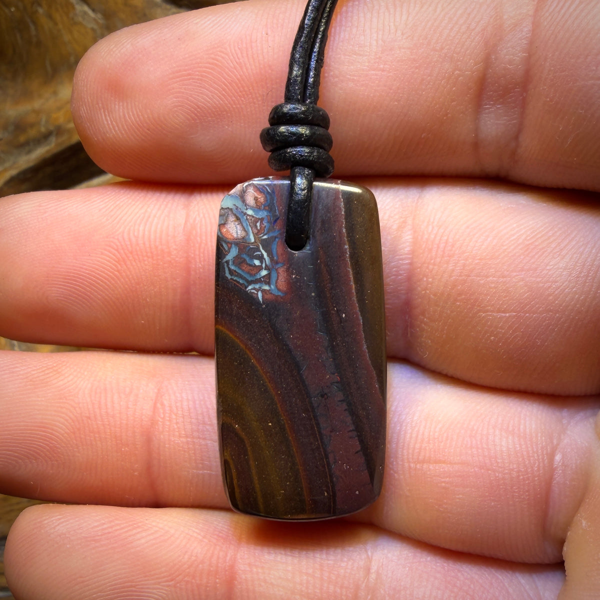 Wildcard! 32 x 16mm - Drilled Tribal Queensland Boulder Opal Necklace
