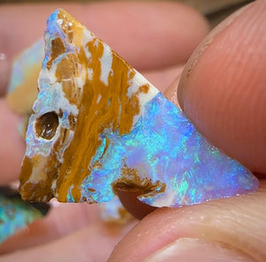 41.6cts - 6x Australian Yowah Golden Green Boulder Crystal Opal Rough Pieces - Opal Whisperers