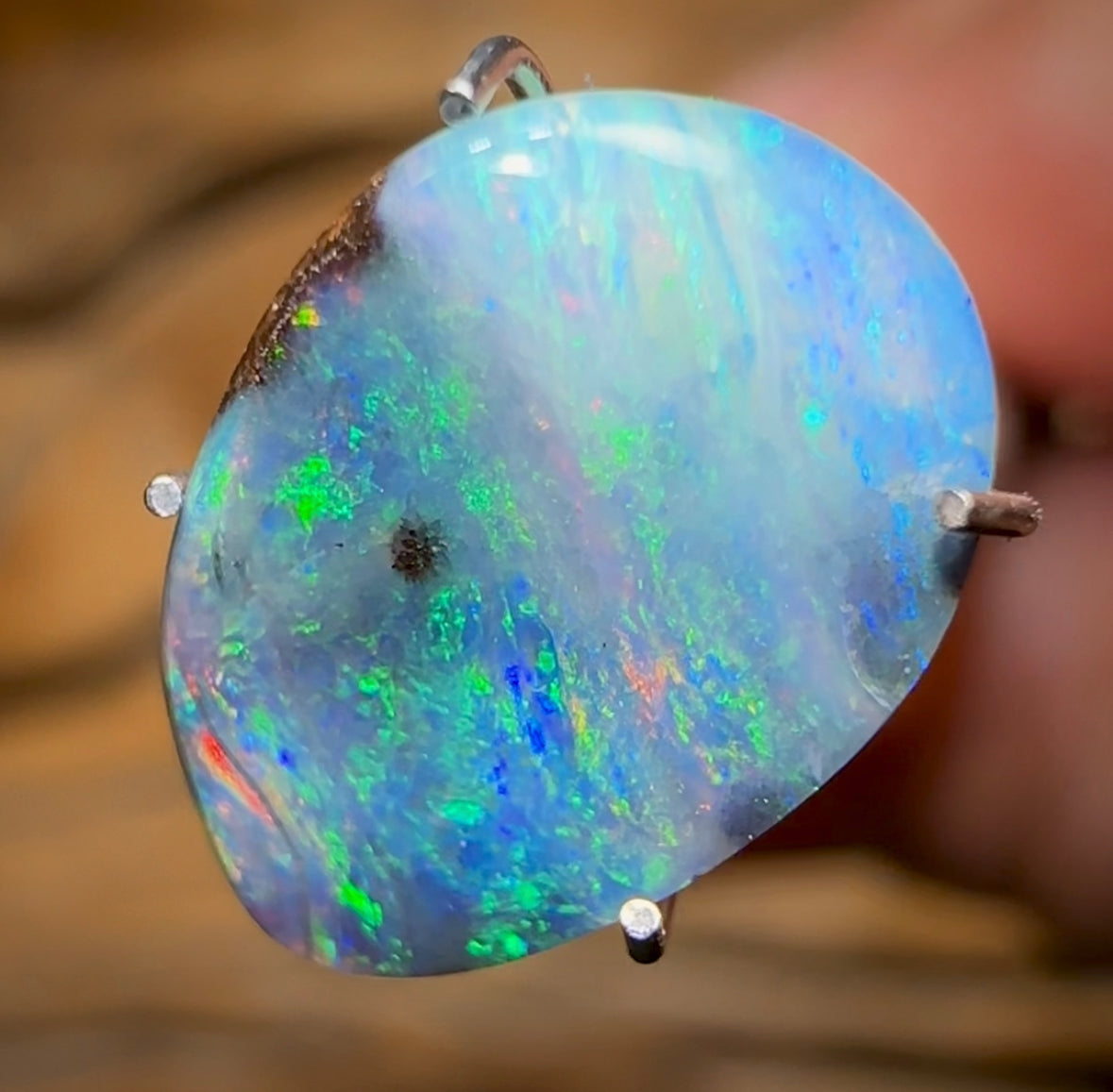 2.9cts - “Ice aka Scandinavian Blue”Queensland Boulder Opal from Winton - Opal Whisperers
