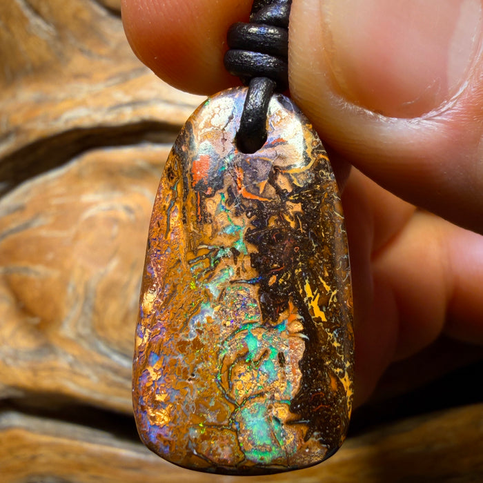 🔨 AUCTION 🔨 30 x 17mm - Drilled Tribal Queensland Boulder Opal Necklace