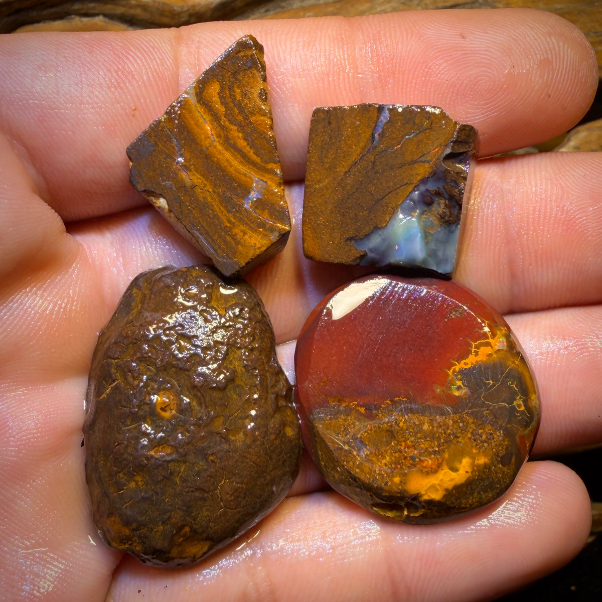 137.3cts - 4x Yowah Nut Rough Opal Parcel. Australian Boulder Opal