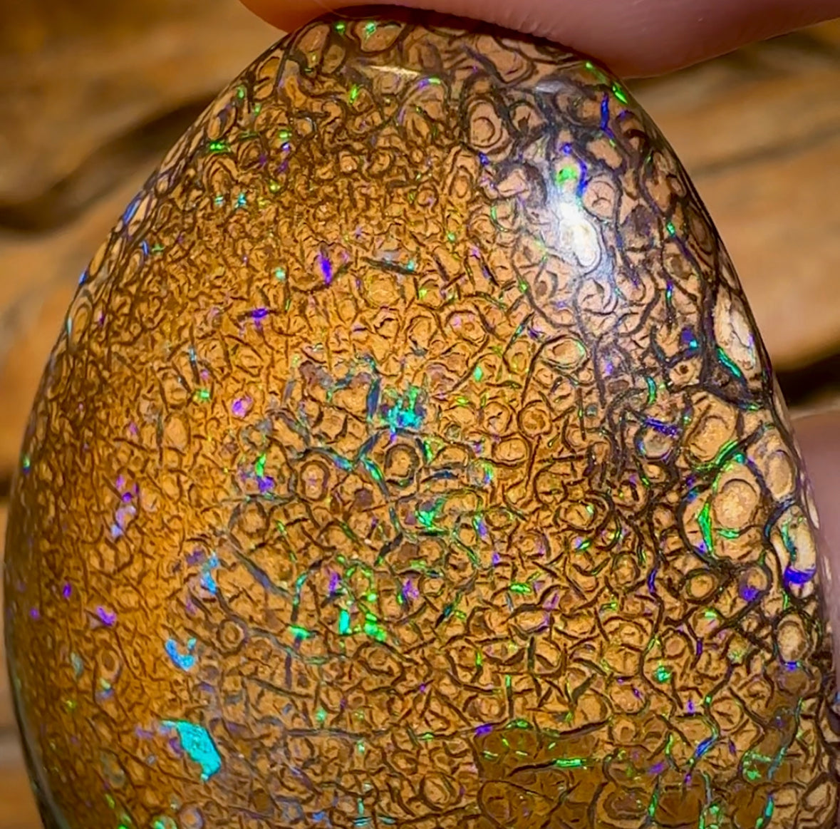 119.5cts - Yowah Nut Intricate Tribal Australian Opal. - Opal Whisperers