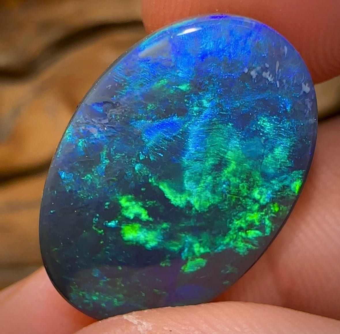13.4cts - Australian Black Opal from Lightning Ridge - Opal Whisperers