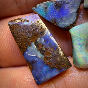30.9cts - 5x Australian Boulder Seam Opal Rubs Parcel