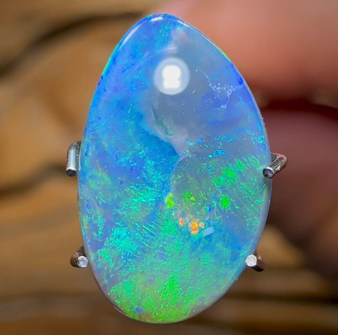 2cts - Lightning Ridge Semi Black Opal - Opal Whisperers