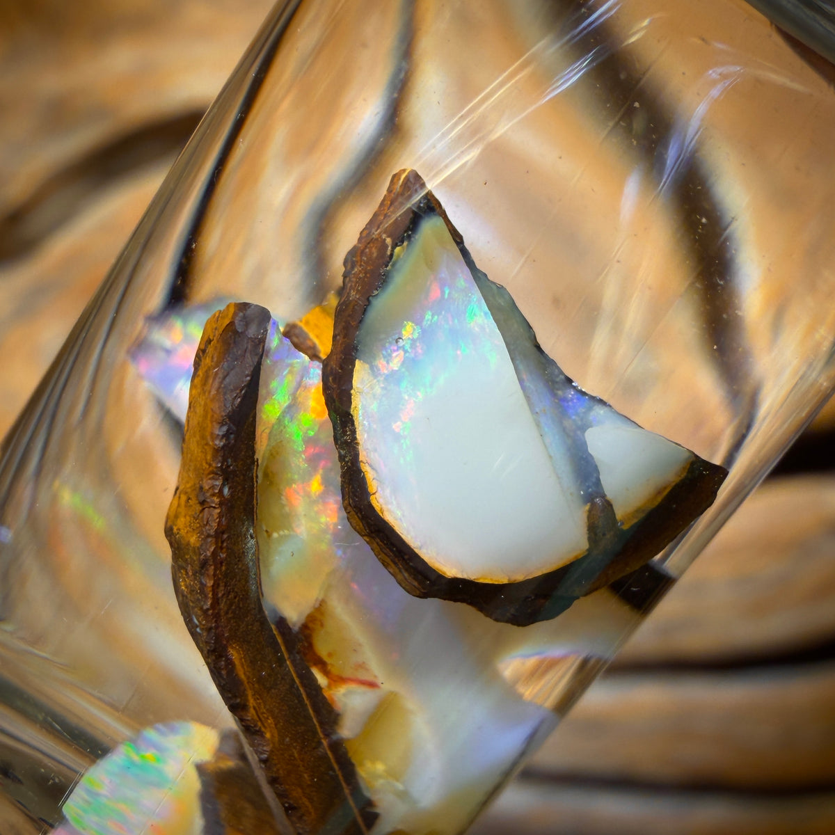 29.4cts - Vial of Rare Yowah Nut Crystal Centre Opal Rough