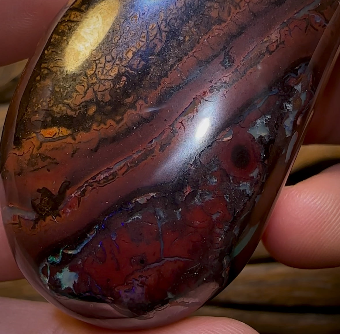 72 x 36mm - HUGE Drilled Boulder Opal Pendant w/ Eco Friendly Vegan Cord