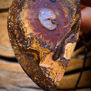34 x 23mm - Drilled Tribal Queensland Boulder Opal Necklace