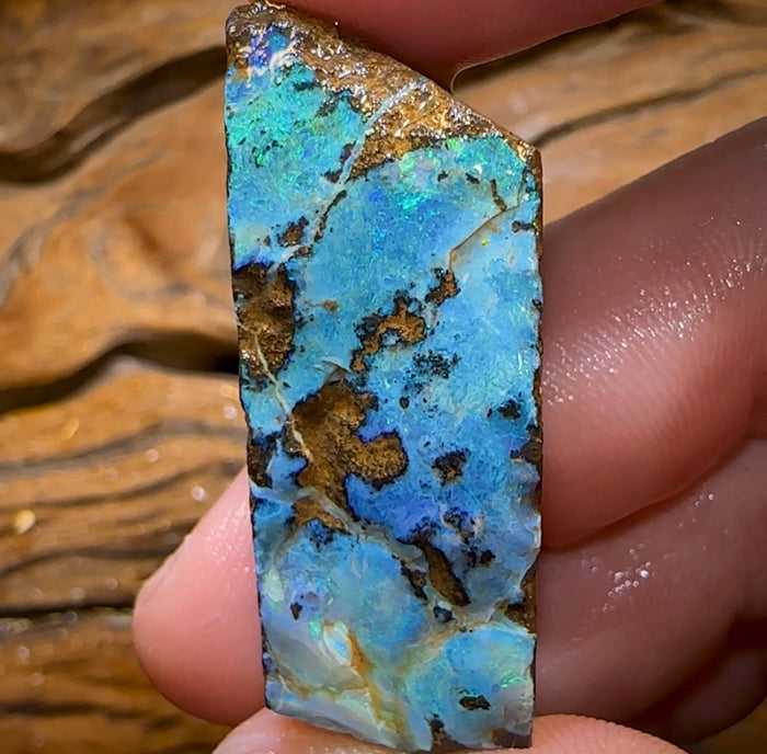 95cts - Australian Boulder Opal Rough Preform. Natural Split - Opal Whisperers