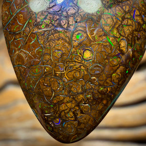 Solid Tribal Queensland Boulder Opal Pendant