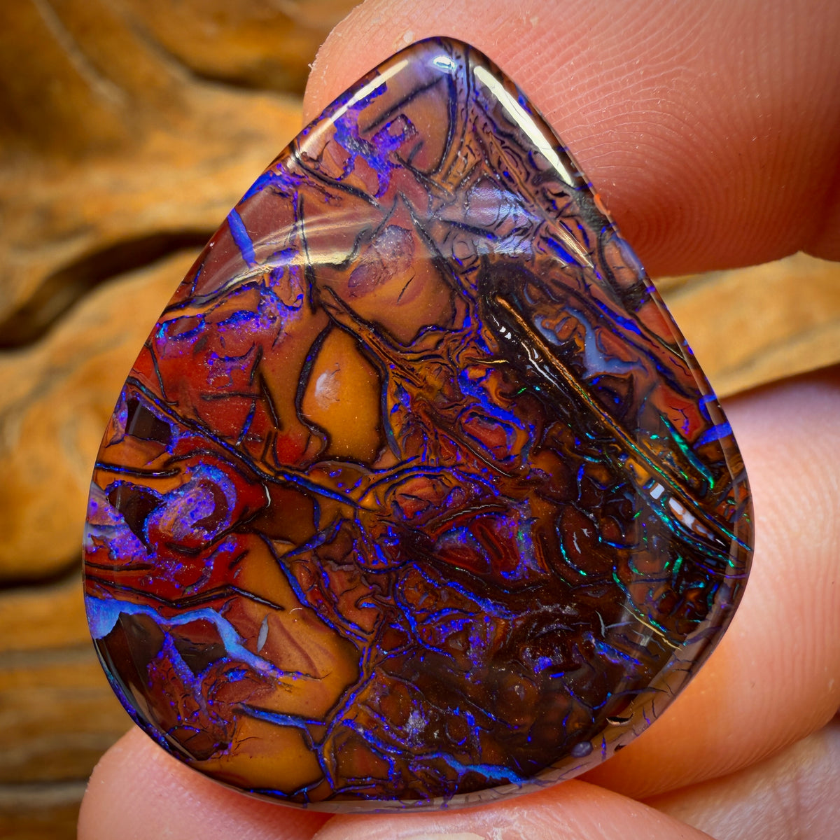 74.1cts - BEST Tribal Pattern! Australian Boulder Opal from Koroit