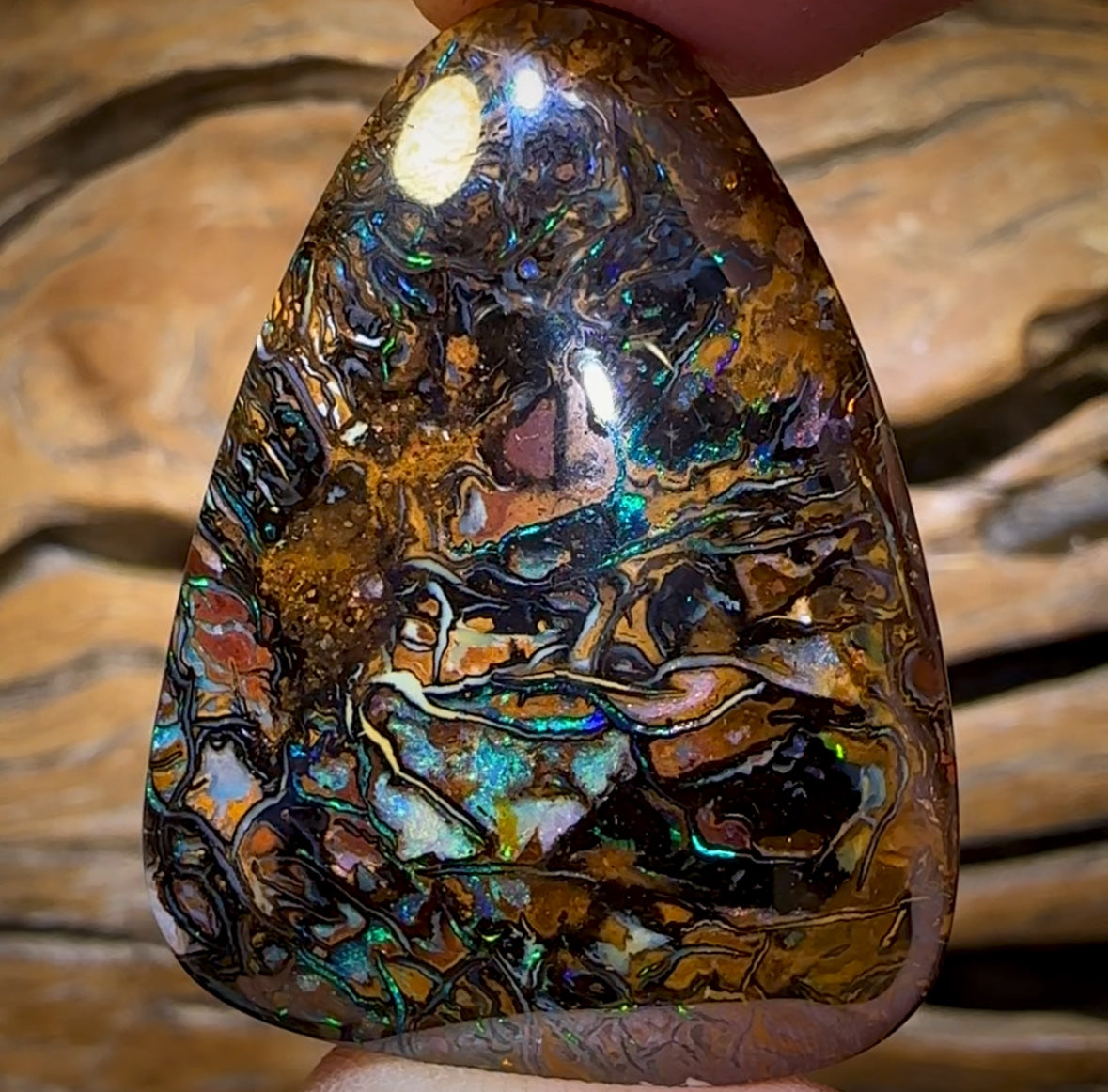 76.6cts - Large Top Tribal Queensland Boulder Opal from Koroit Double Sided