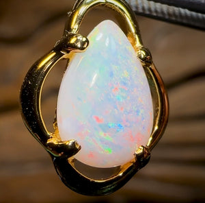 Sterling Silver Plated - Solid South Australian Crystal Opal Pendant. Half Price Free Setting