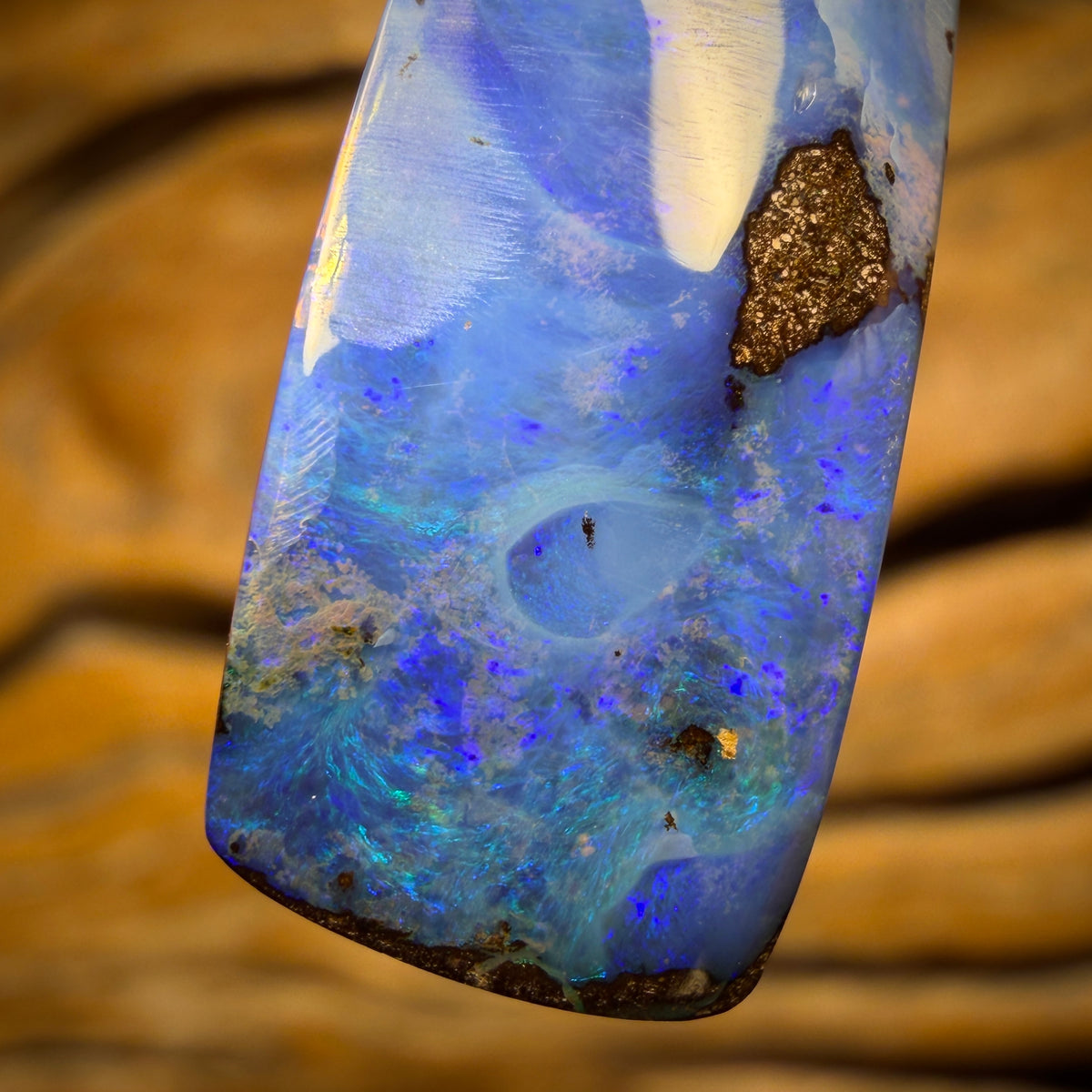 Half Price Card! Solid Queensland Boulder Seam Opal Pendant